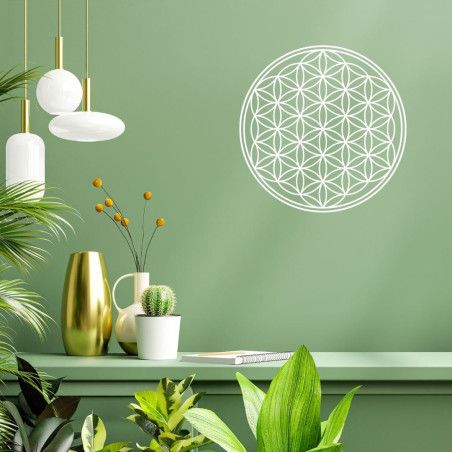 Vinilo de pared Flor de la Vida blanca