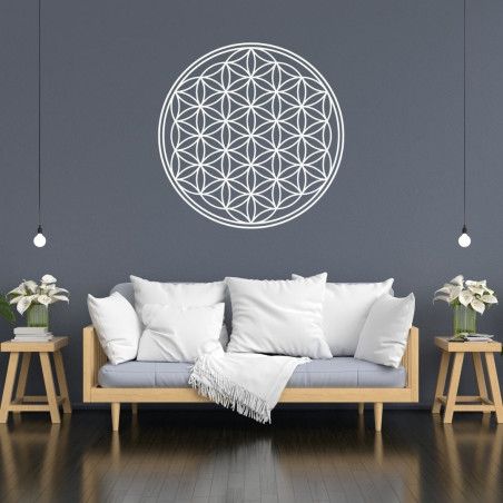 Sticker mural Fleur de Vie blanche