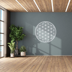 Wandsticker Blume des Lebens weiß