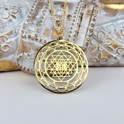Sri-Yantra-Anhänger vergoldet