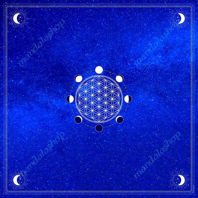 Tarot-Tischdecke Blume des Lebens – 60x60 cm