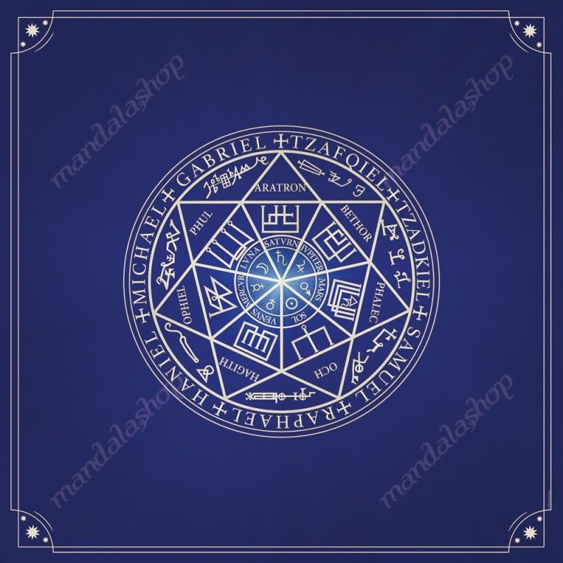 Tarot-Tischdecke Siegel der 7 Erzengel 60x60 cm