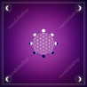 Violette Tarot-Tischdecke Blume des Lebens 60x60 cm