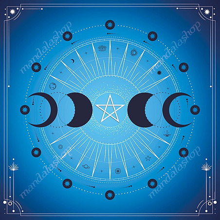 Tarot-Tischdecke Mondphasen 60x60 cm