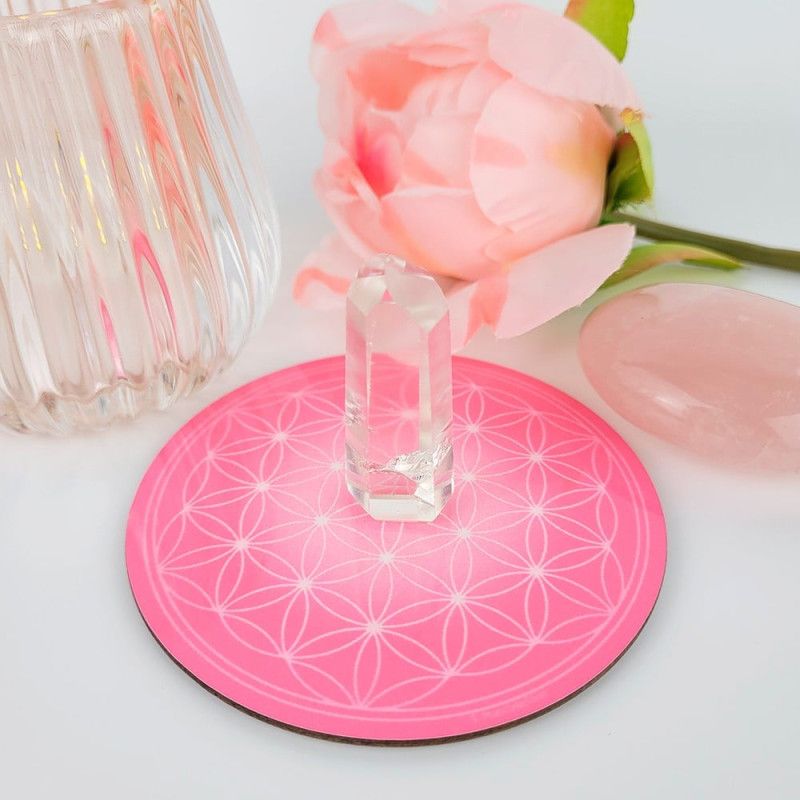 Disque harmonisant Fleur de Vie rose