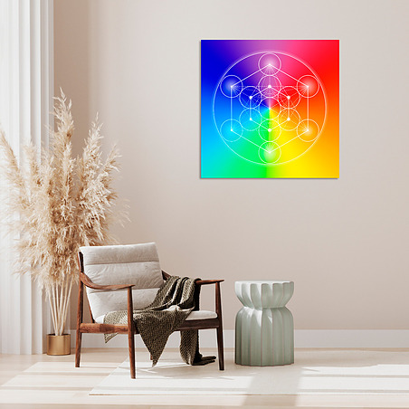 Quadro Cubo di Metatron 7 chakra