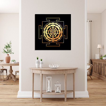 Quadro Sri yantra (sfondo nero)
