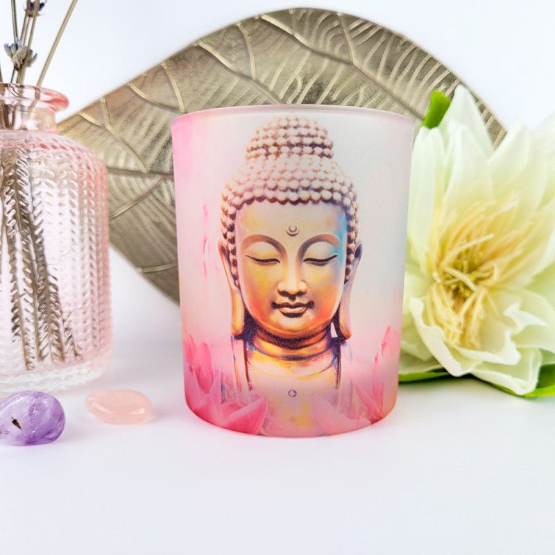 Teelichthalter Buddha mit Lotus