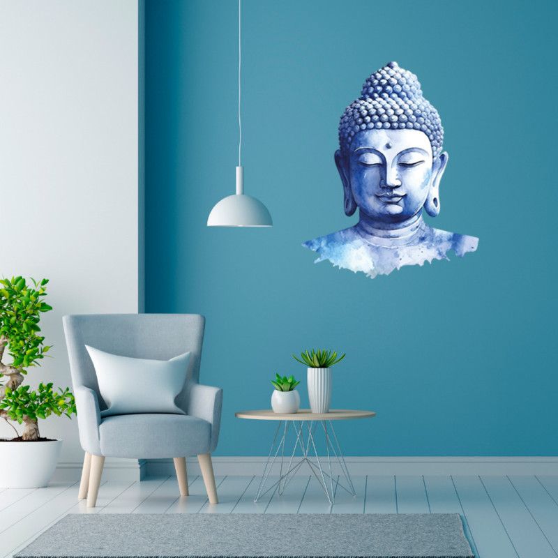 Wee Blue Coo BUDDHA STATUE WHITE STONE MEDITATION PHOTO BLANK GREETINGS CARD