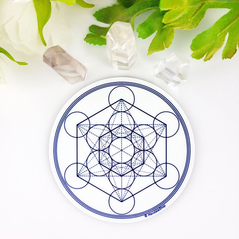 Harmonisierungsdisk Metatron-Würfel Weiß