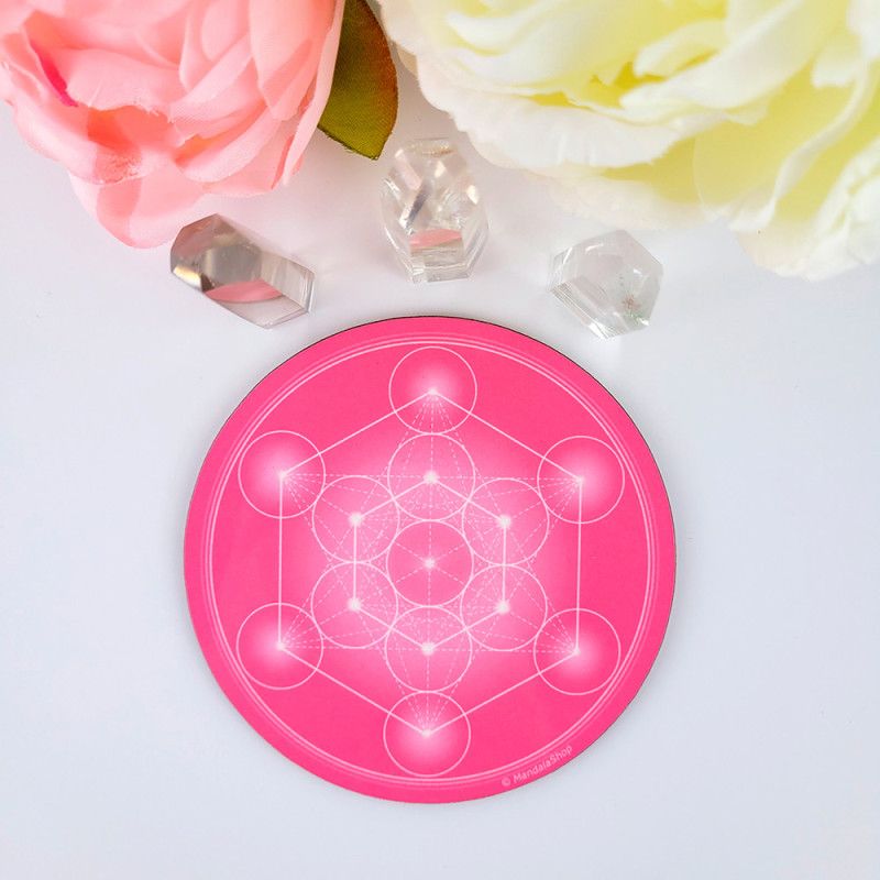 Harmonisierungsdisk Metatron-Würfel Rosa