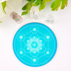 Harmonisierungsdisk Metatron-Würfel Türkis