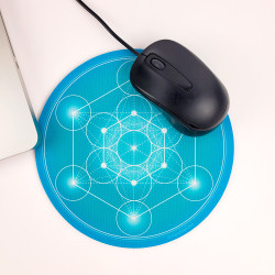 Mauspad Metatron-Würfel türkis