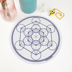 Mauspad Metatron-Würfel weiß