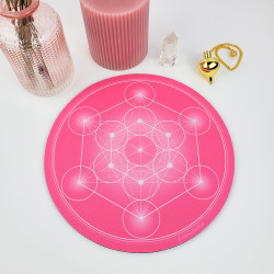 Mauspad Metatron-Würfel rosa