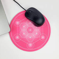 Tappetino per mouse Cubo di Metatron rosa