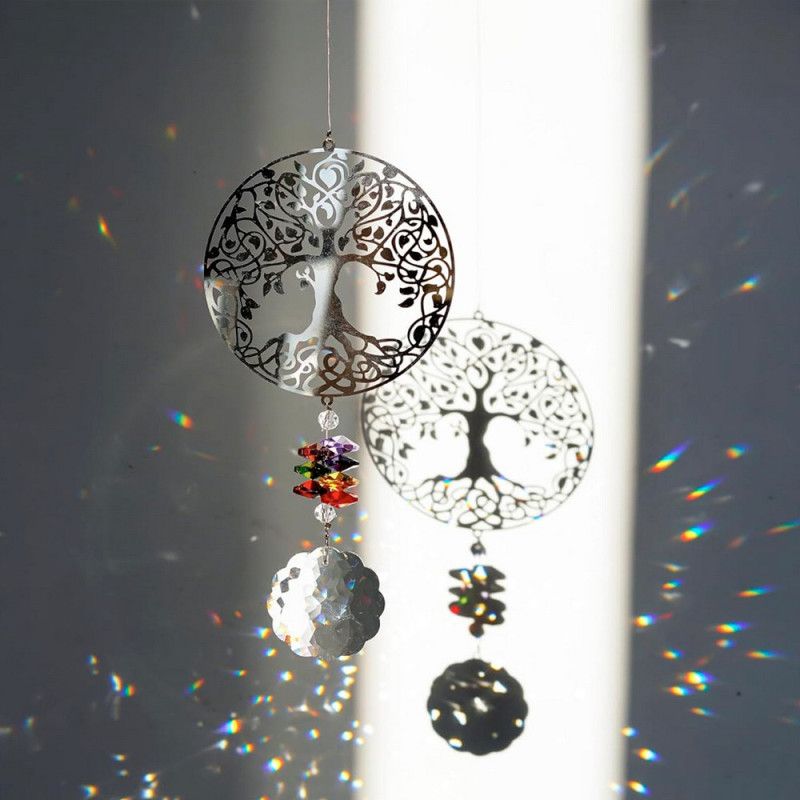 ToBeIT Cristallo acchiappasole crea riflessi di luce, ciondolo decorativo fai da te (D
