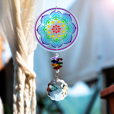 Attrape-soleil en cristal Mandala en verre
