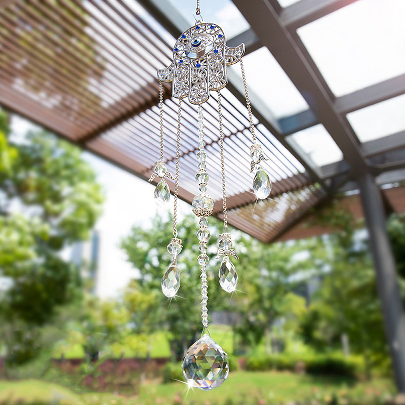 Attrape-soleil à Planter Flora - Cristal, Laiton Doré, Déco Feng Shui Pour Plantes Et Intérieur