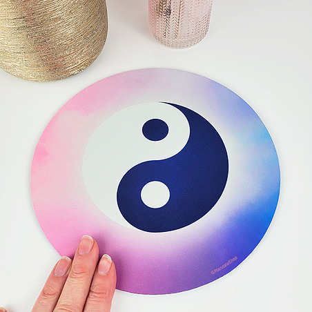 Tappetino per mouse colorato Yin Yang