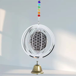 Windspinner Blume des Lebens und Glocke
