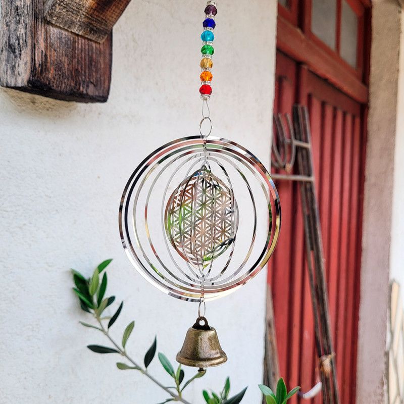 Windspinner Blume des Lebens und Glocke