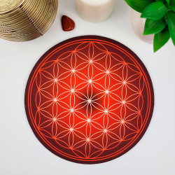 Mauspad Blume des Lebens rot