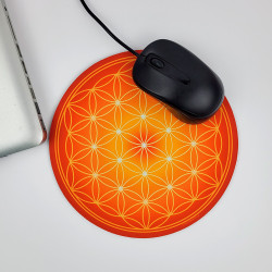 Mauspad Blume des Lebens orange