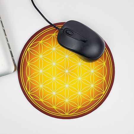 Round mouse pad - Yellow Flower of Life