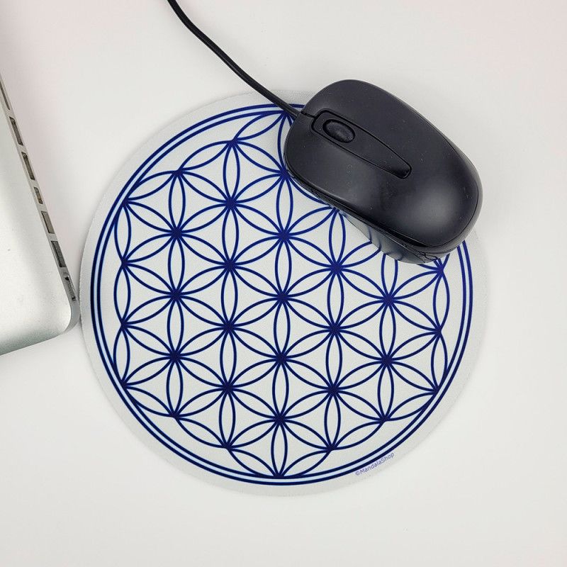 Mauspad Blume des Lebens weiß