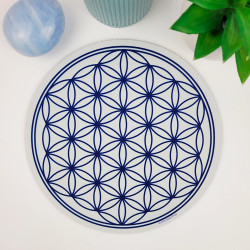 Mauspad Blume des Lebens weiß