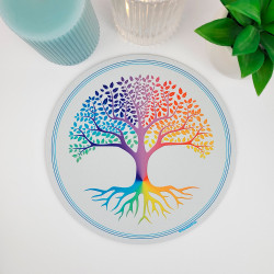 Mauspad Lebensbaum weiß