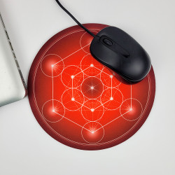 Mauspad Metatron-Würfel rot