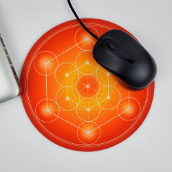 Mauspad Metatron-Würfel orange