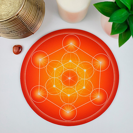 Round mouse pad Orange Metatron's Cube