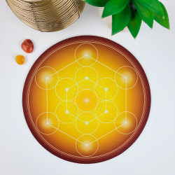Mauspad Metatron-Würfel gelb