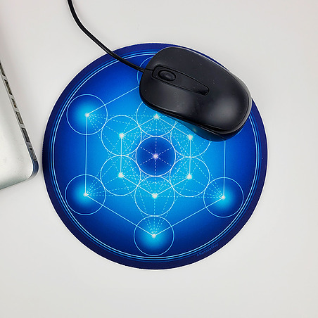 Round mouse pad Blue Metatron's Cube