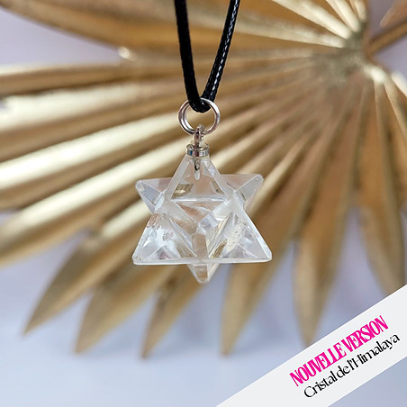 Pendente Merkaba in cristallo di rocca
