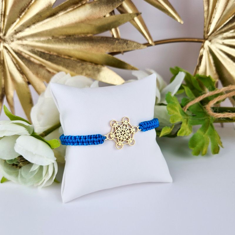 Metatron-Würfel Makramee Armband