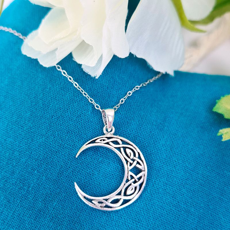 Silver moon necklace