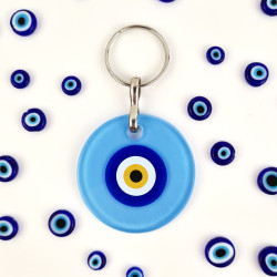 Schlüsselanhänger Auge hellblau