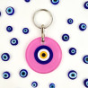 Pink turkish eye keychain