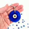 Dark blue evil eye keychain