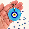 Schlüsselanhänger Auge hellblau