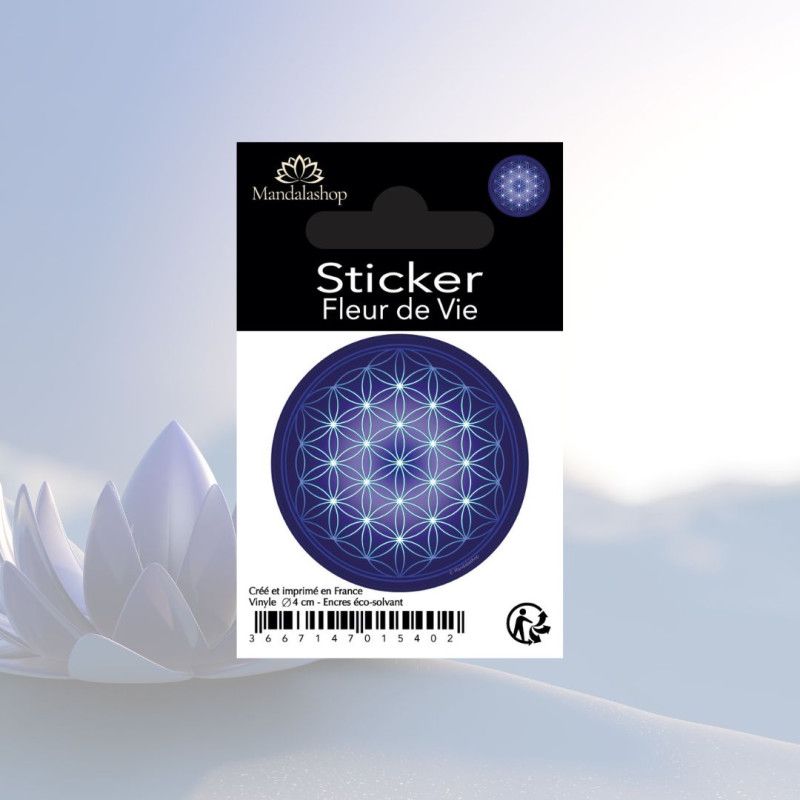 Sticker autocollant Fleur de Vie indigo