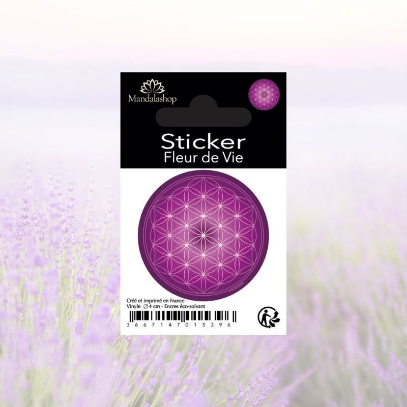 Sticker adesivo Fiore della Vita viola