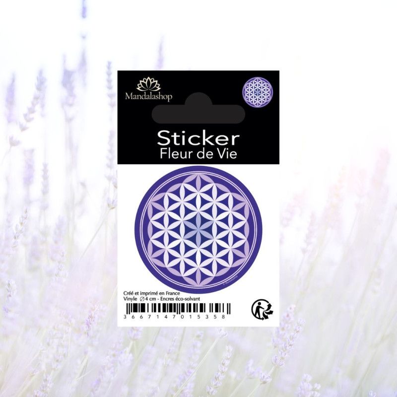 Sticker adesivo Fiore della Vita malva