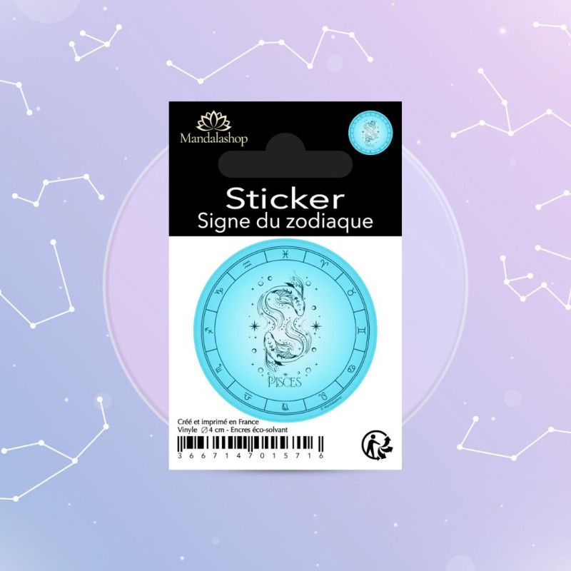 Autocollant signe astro Poissons