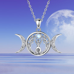 Triple Moon Goddess pendant