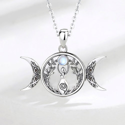 Triple Moon Goddess pendant